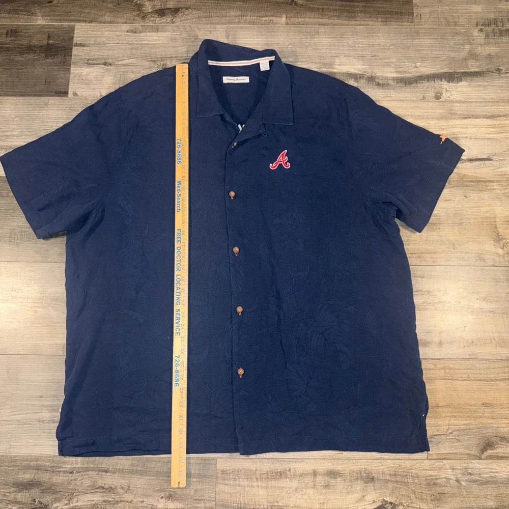 Tommy Bahama Atlanta Braves Silk Camp Shirt XXXL MLB Hawaiian Button Up